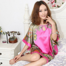 2011新款夏装 韩版宫廷风长款仿真丝睡衣 家居服女式 有大码