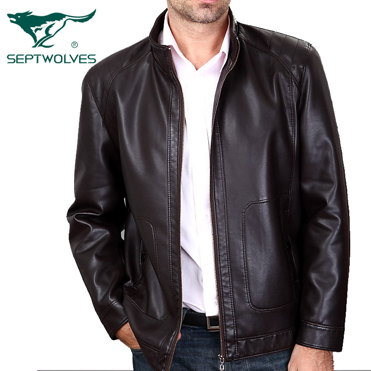 Seven wolves men's genuine leather Sheepskin leather men's leather jacket, leather jacket specials email