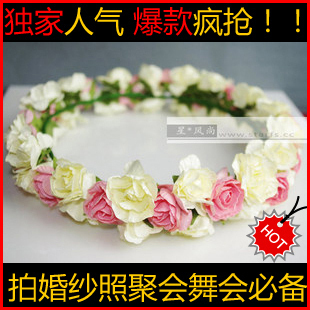  新娘伴娘花环儿童头饰结婚发饰品生日礼物头环婚纱照海边度假旅游