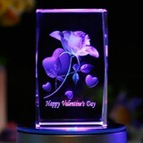3D星座水晶音乐盒八音盒结婚礼物内雕玫瑰花生日礼物特别礼物创意