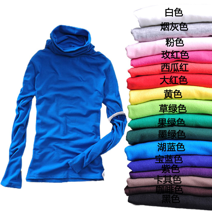 0秋装韩版女装8102经典时尚糖果色纯棉<em>高领</em>打
