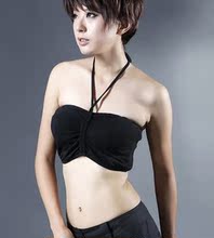 【爱购】 2012夏装百搭女装黑色抹胸白色挂脖弹力吊带裹胸内衣