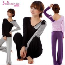 三蒂东孜正品2012新款韩版长袖瑜伽服套装瑜珈服两件套特价包邮