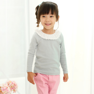  esbeeli品牌童装女童秋季新款百搭淑女儿童长袖T恤