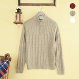 外贸精品 男款 半开领 <em>拉链</em> 棉线 <em>毛衣</em> 加肥加大