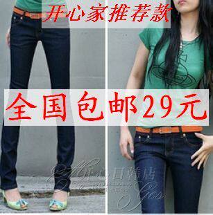 包邮秋冬新款小脚铅笔裤显瘦加厚弹力大码韩版加厚牛仔裤女潮休闲