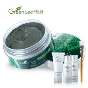 绿叶绿豆泥浆面膜100g控油消炎排毒祛痘去黑头收毛孔包邮买一送四
