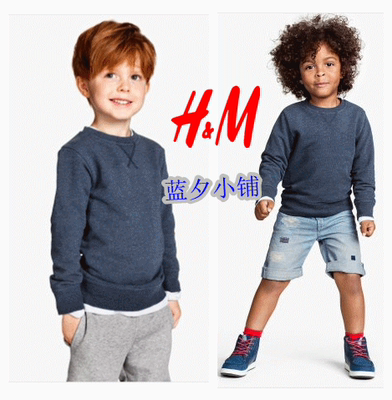 上下架计划:秋童装HM正品非专柜代购水洗做旧男童毛圈套头卫衣外套瑕疵特价