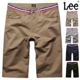 包邮 Lee  夏装最新款 纯棉天丝布 修身潮流短裤男 休闲五分裤
