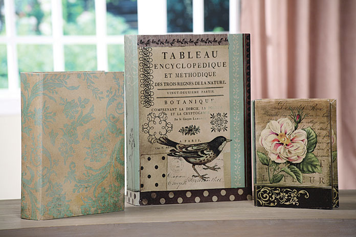 法式乡村 帆布画装饰书盒 可立特出口正品 怀旧复古家居装饰品