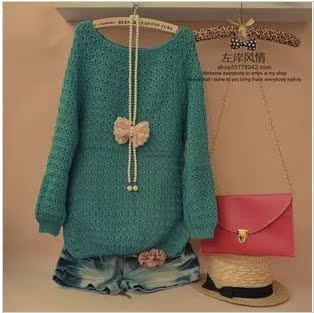 女装镂空菠萝纹灯笼袖宽...