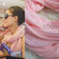 SOOK3096热卖 王菲同款 迷人浅粉红仿真丝丝巾 围巾 超长丝巾披肩