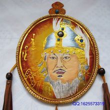 新款 蒙古族工艺品少数民族蒙古皮画 成吉思汗皮画挂画 高档送礼 ￥