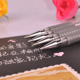 创意银色闪光中性笔 签字笔 相册DIY影集配件 黑卡手工专用