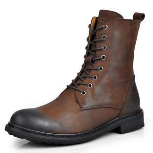  特价男靴 英伦皮靴 男士靴子男 高筒军靴头层牛皮马丁靴 男户外靴