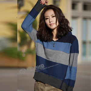 艾诗特 新品斯琴风格-纯棉 束腰显瘦条纹 针织