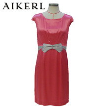 AIKERL春夏专柜正品新款特价桑蚕丝蝴蝶结合体女装连衣裙原价2288