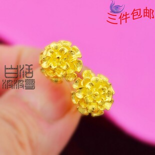  仿金沙金婚庆镀金24K金耳钉 高仿黄金饰品 民族风个性款式