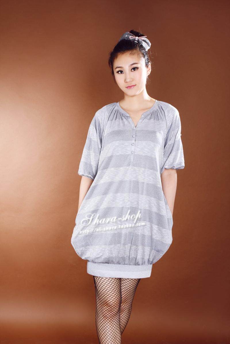 shara-shop 杰西卡<span class=H>jessica</span>专柜正品 黑色条纹显瘦连衣裙