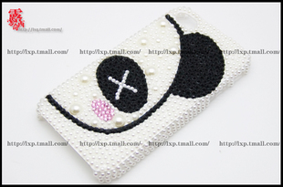  手机贴膜diy熊猫材料包套装手机美容贴钻底膜手机壳iphone4s饰品