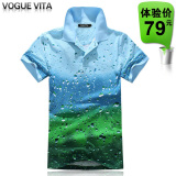 梵戈维塔男装2012夏季水滴珠地棉 翻领T恤 短袖 POLO衫 男 1C6052