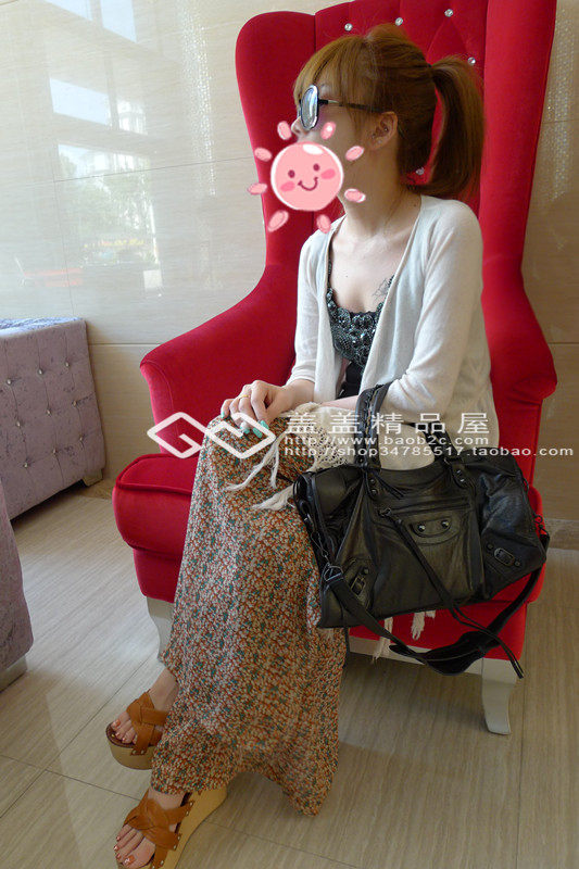 包邮促销中 巴黎世家 City Balenciaga 原版羊皮机车包115748S黑