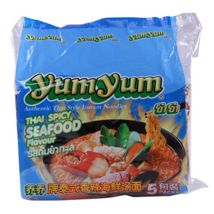  泰国进口方便面 养养牌泰式香辣海鲜面（5包装）350g 5袋包邮