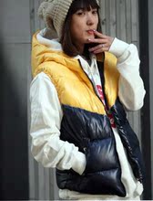 外贸品牌P18冬装女装拉链背心棉衣环保丝绵填充W7017