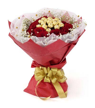 品打折20朵红玫瑰巧克力花束重庆成都鲜花速