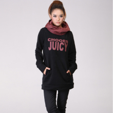 韩潮袭人 2012春装新款女 韩版加厚 抓绒 连帽 中长款<span class=H>卫衣</span> 女3315