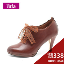 Tata/他她 2011秋 牛皮蕾丝带 百搭女及踝鞋2FY22D