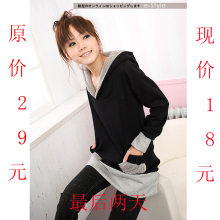 2010秋装新款韩版女装新品加厚长袖大码秋冬连帽卫衣外套清仓