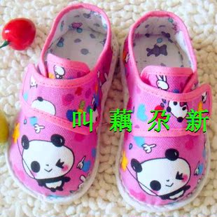  可爱小熊猫女宝宝手工布鞋千层底传统布鞋儿童单鞋小孩学步鞋