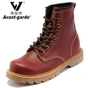  先驱者潮流真皮男靴女靴潮短靴8孔马丁靴女鞋高帮雪地靴单靴子099