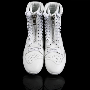  飞轮海同款潮流中筒靴 工装靴时尚男靴子英伦高帮男士舞蹈靴军靴