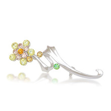 TITILA jewelry Korean jewelry Korean version of the simple bright diamond flower corsage brooch female silver pectoral 8984