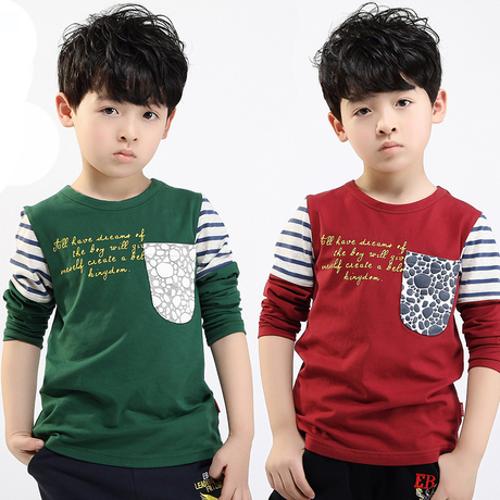 大童男装t恤 男童小衫新款儿童T恤男长袖 童装