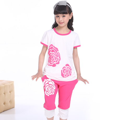 款儿童运动休闲套装 中大童短袖<em>短裤两件套</em>纯