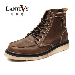  朗蒂维 秋冬新品 潮流休闲英伦真皮高帮男靴工装军靴子 L12S002A