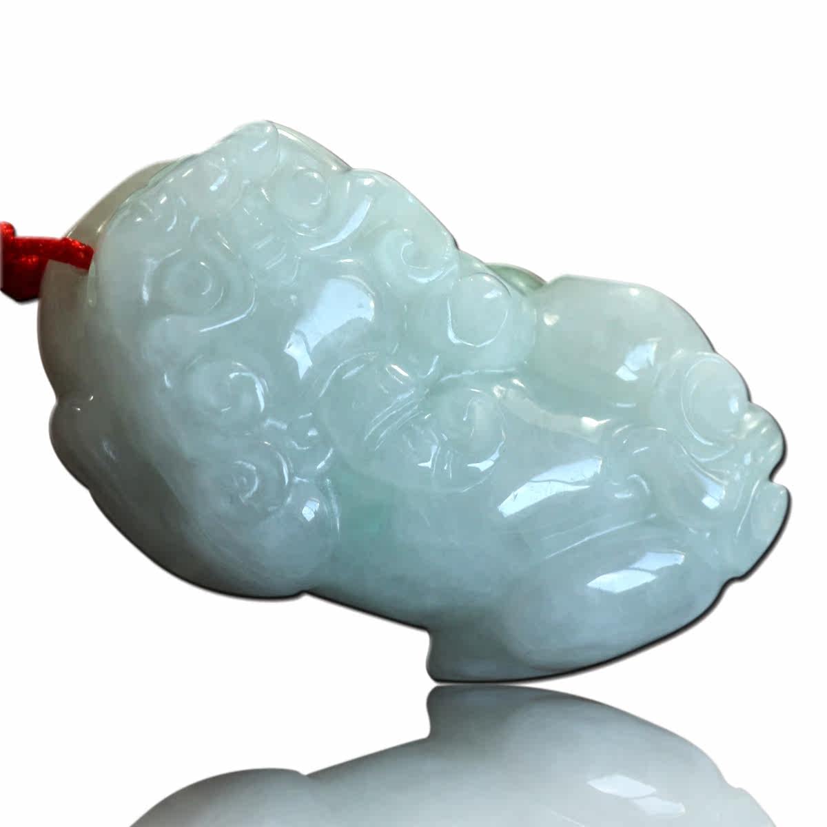 艾泽拉斯 缅甸玉器A货翡翠开光貔貅吊坠 招财挂件带证书 代码HD