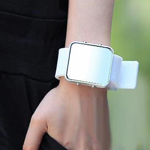  正品 镜子面 时尚电子表 LED手表 潮流行果冻表 女士学生手表 男