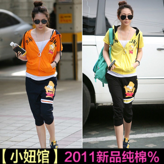 2011新款夏装新品韩版小妞馆卫衣套装休闲运动套装女款韩国大嘴猴 价格:98.00