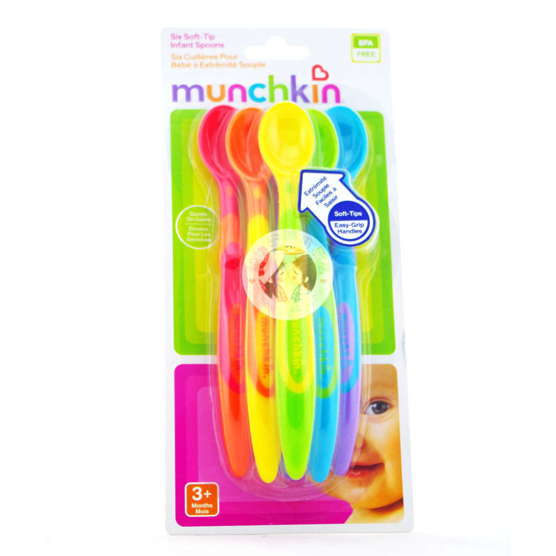特价促销中 美国进口Munchkin麦奇肯长柄软头小勺3月+ 单只