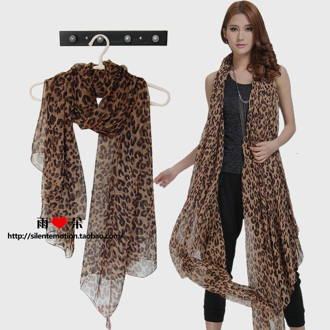 秋冬女豹纹围巾
