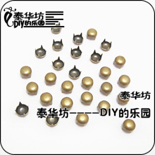  DIY配件/朋克铆钉/DIY柳钉/蘑菇钉/圆形爪钉 6MM,3色
