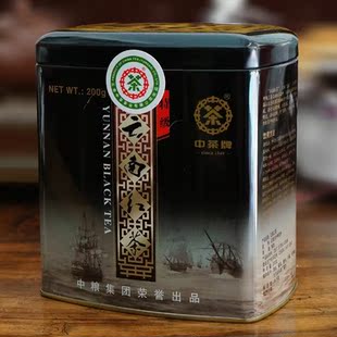  云南滇红茶中粮集团中茶国礼红茶年特级红茶铁罐200克 礼品茶