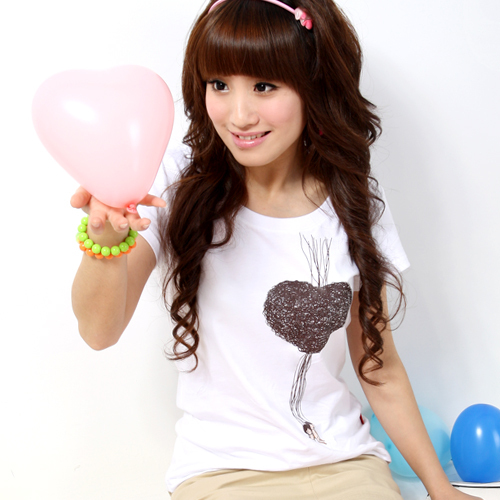 t恤女 短袖心有千千结...