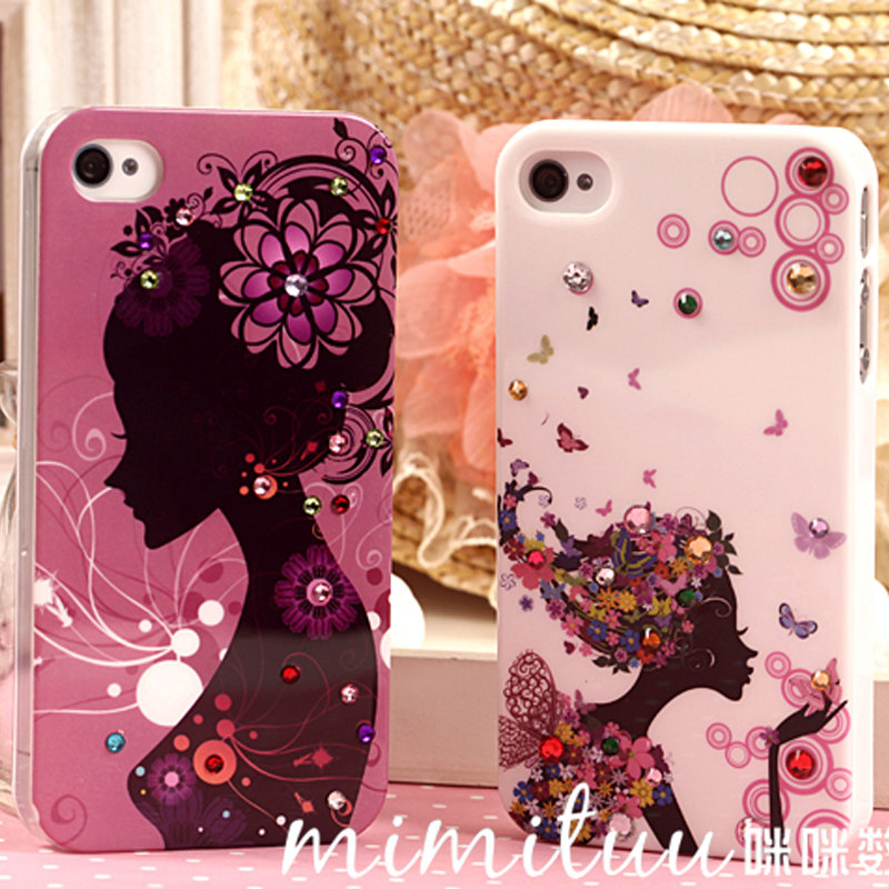 iphone4s手机壳 iphone4手机壳 苹果4手机壳 水钻 时尚 手机套潮
