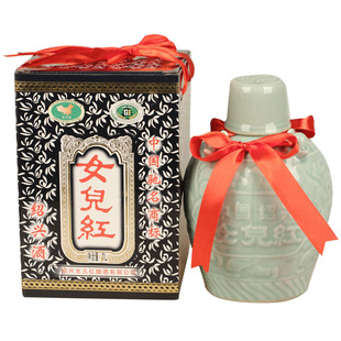  久加久 老酒 绍兴黄酒 名酒女儿红 青瓷女儿红1000ML 盒装