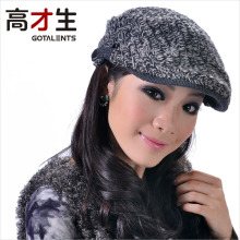 F-高才生正品正品秋冬新款贝雷帽羊<span class=H>毛毛</span>线女士韩版鸭舌帽C1283